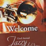 A poster for the jazz holiday luncheon.
