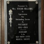 A plaque for mrs virginia williams.
