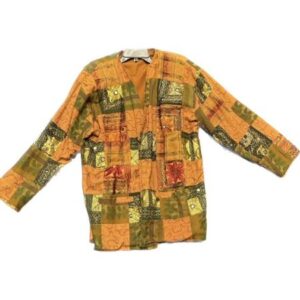 A Designer Garment 3 with an orange and green pattern.