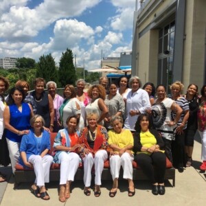 A group of women posing for a photo.
